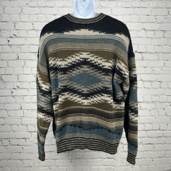 Peruvian Connection Multicolor 100% Alpaca Crewneck Long Sleeve Sweater Size XL - Picture 2 of 6